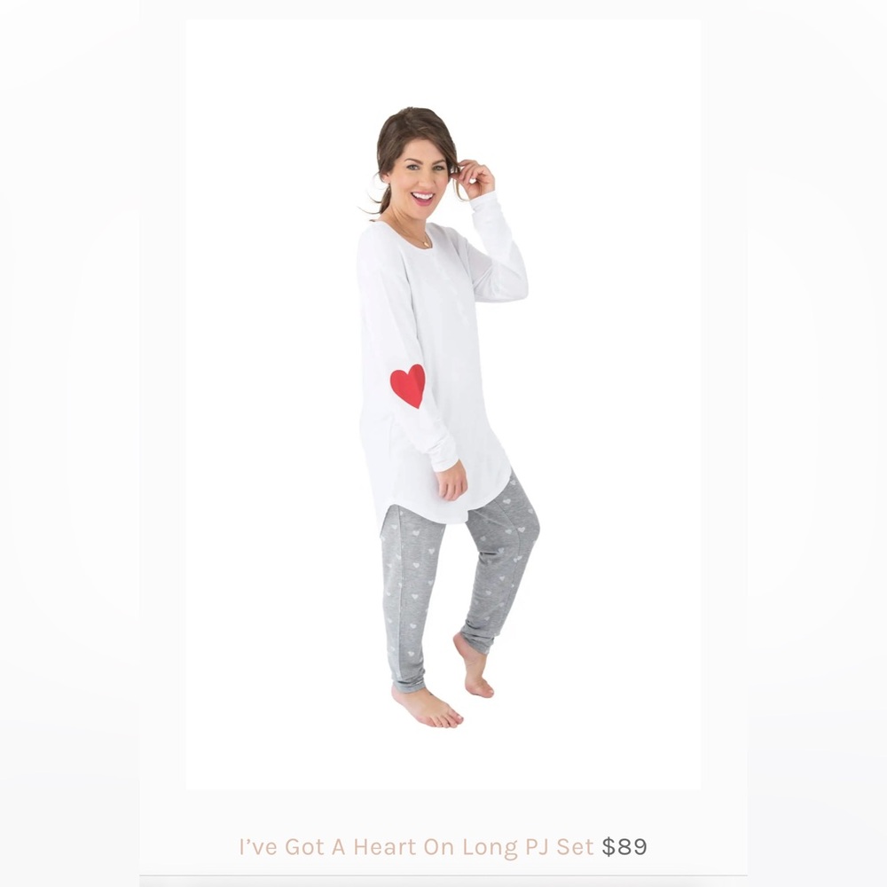Jillian Harris for Privilege Pajama Set with Heart Accents - Picture 2 of 6